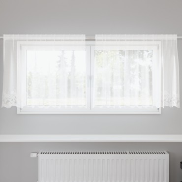 vidaXL Κουρτίνα Δαντέλας με κουρτίνες Λευκό 80x200cm Πολυεστέρας