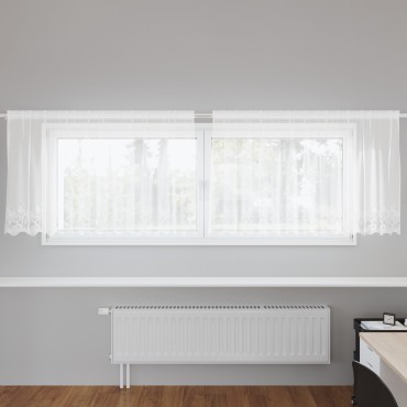 vidaXL Κουρτίνα Δαντέλας με κουρτίνες Λευκό 100x300cm Πολυεστέρας