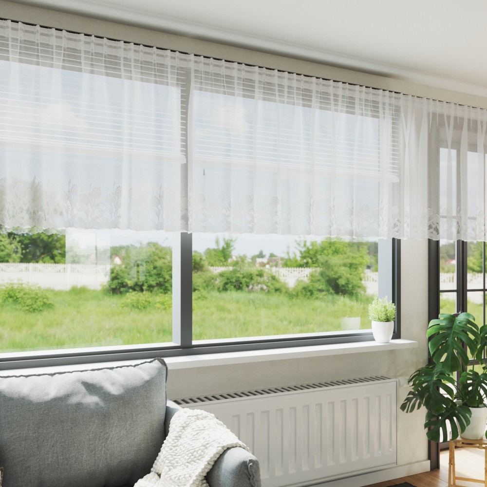 vidaXL Κουρτίνα Δαντέλας Λευκό 120x500cm Πολυεστέρας
