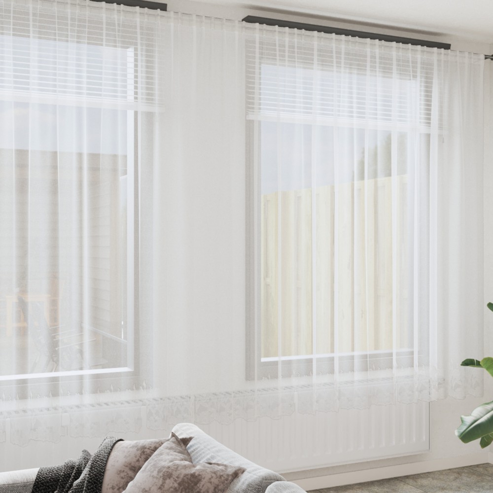 vidaXL Κουρτίνα Δαντέλας με κουρτίνες Λευκό 280x600cm Πολυεστέρας