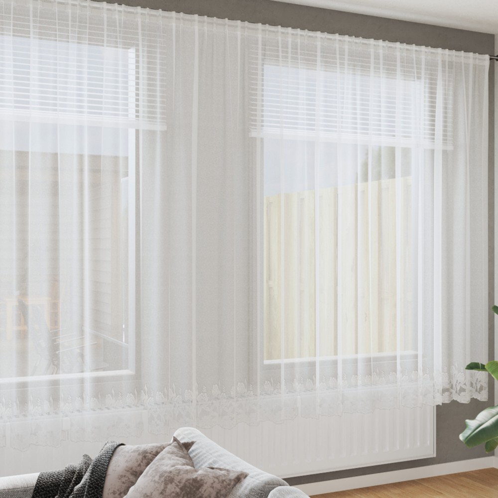 vidaXL Κουρτίνα Δαντέλας Λευκό 245x750cm Πολυεστέρας