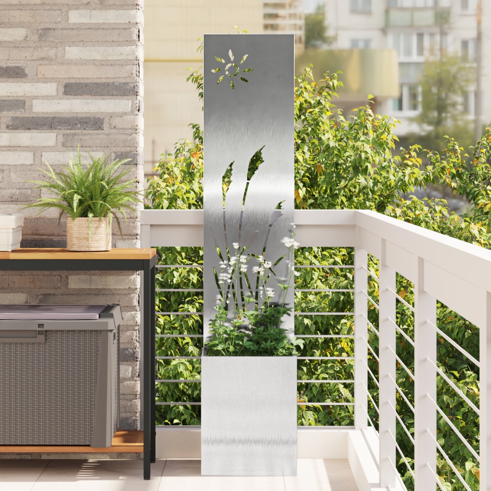 vidaXL Οθόνη Ιδιωτικότητας Κήπου Ασημί 32 x 32 x 150 εκ