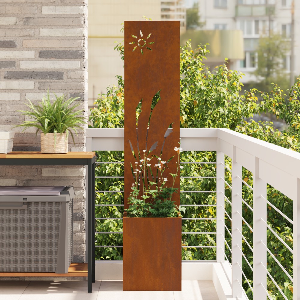 vidaXL Οθόνη Ιδιωτικότητας Κήπου Σκ rusty 32 x 32 x 150 εκ