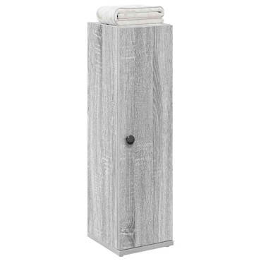 vidaXL Ντουλάπι μπάνιου με θήκη για ρολό Γκρι Sonoma 20,5x22x72cm