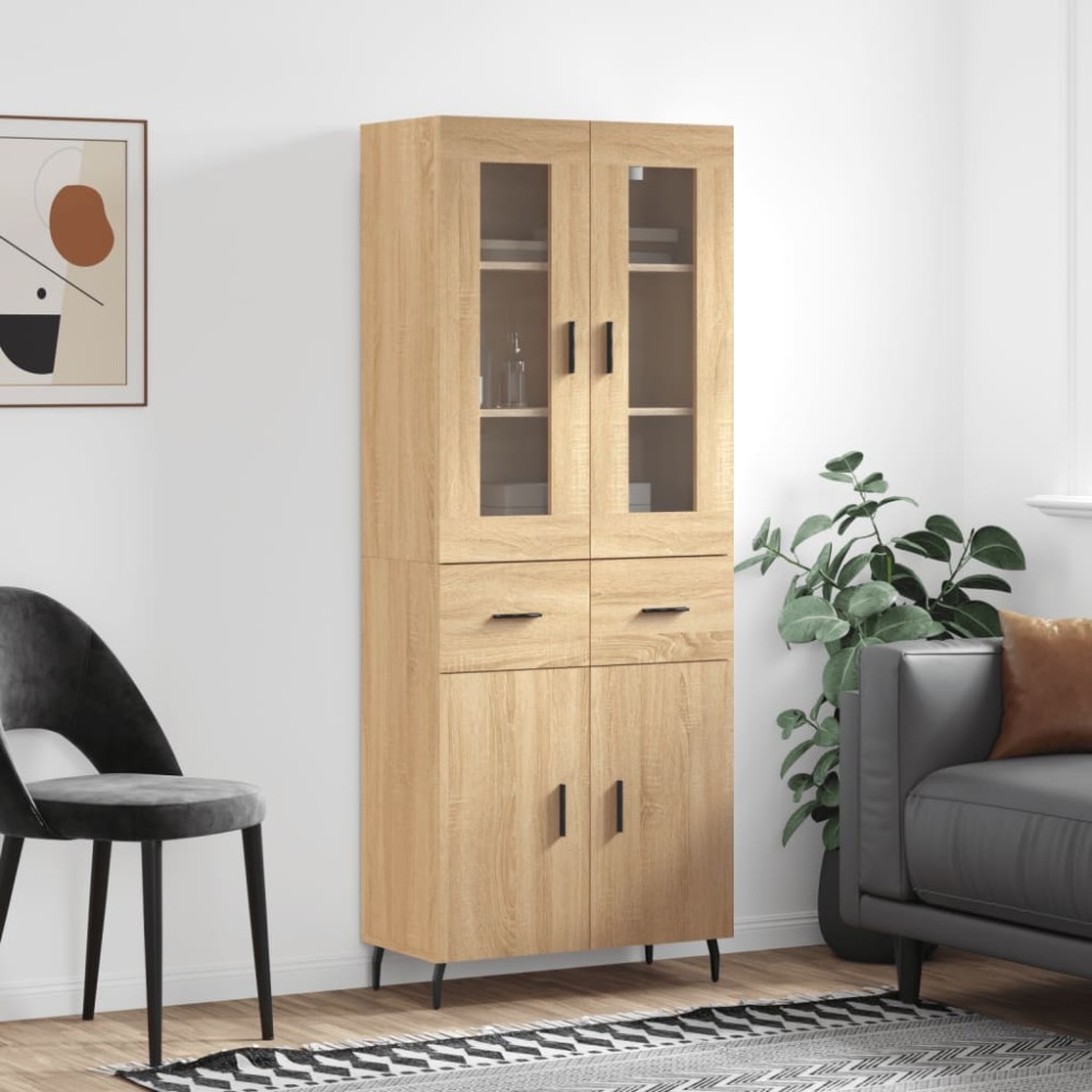 vidaXL Ντουλάπι Sonoma δρυς 69,5x34x180cm από Επεξεργασμένο Ξύλο 1 τεμ.