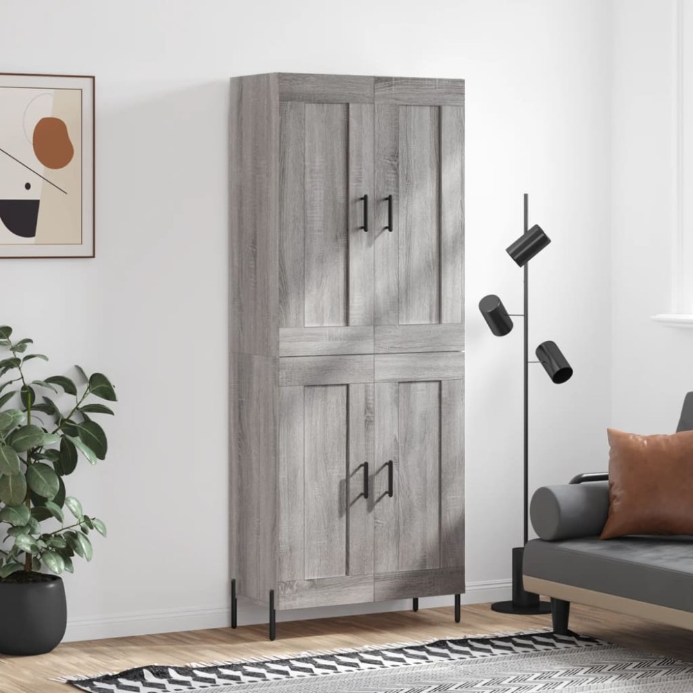 vidaXL Ντουλάπι Γκρι Sonoma 69,5x34x180cm Επεξεργασμένο Ξύλο 1 τεμ.