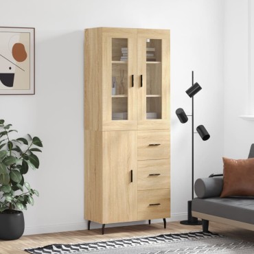 vidaXL Ντουλάπι Sonoma δρυς 69,5x34x180cm από Επεξεργασμένο Ξύλο 1 τεμ.