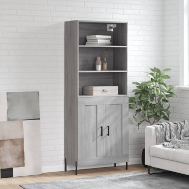 vidaXL Ντουλάπι Γκρι Sonoma 69,5x34x180cm Επεξεργασμένο Ξύλο 1 τεμ.