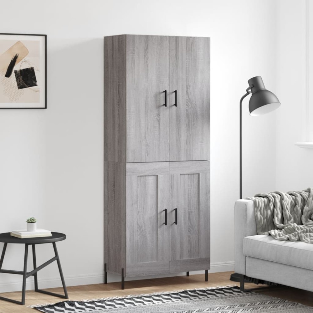 vidaXL Ντουλάπι Γκρι Sonoma 69,5x34x180cm Επεξεργασμένο Ξύλο 1 τεμ.
