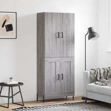 vidaXL Ντουλάπι Γκρι Sonoma 69,5x34x180cm Επεξεργασμένο Ξύλο 1 τεμ.