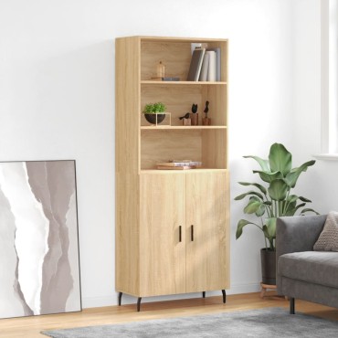 vidaXL Ντουλάπι Sonoma δρυς 69,5x34x180cm από Επεξεργασμένο Ξύλο 1 τεμ.