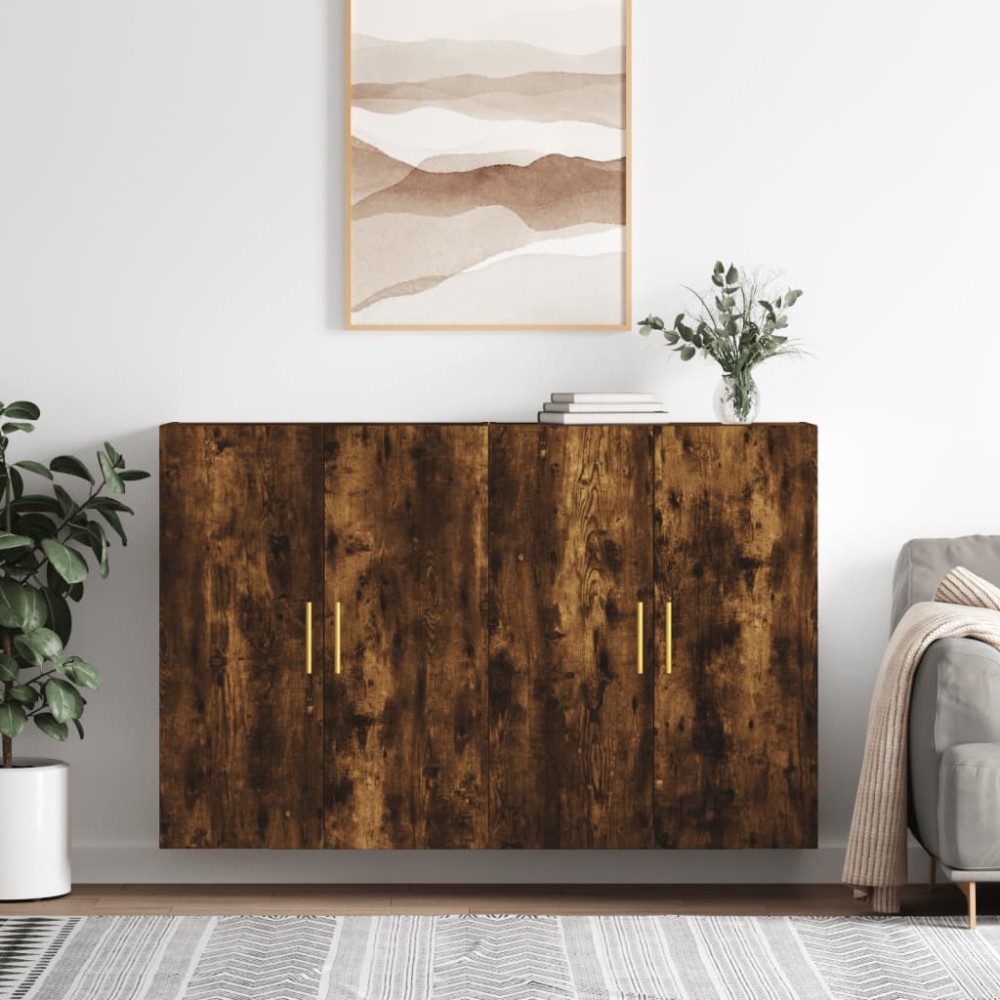 vidaXL Ντουλάπια Τοίχου 2 τεμ. Καπνιστή Δρυς 69,5x34x90cm