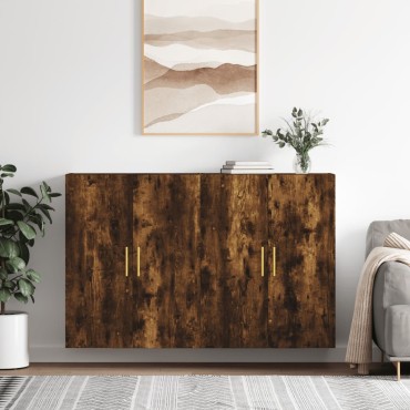 vidaXL Ντουλάπια Τοίχου 2 τεμ. Καπνιστή Δρυς 69,5x34x90cm