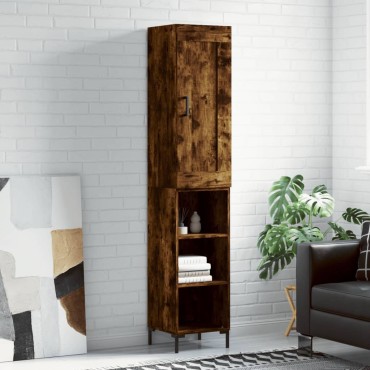 vidaXL Ντουλάπι Καπνιστή δρυς 34,5x34x180cm από Επεξεργασμένο Ξύλο 1 τεμ.
