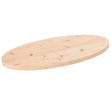 vidaXL Επιφάνεια Τραπεζιού Οβάλ 70x35x2,5cm από Μασίφ Ξύλο Πεύκου 1 τεμ.