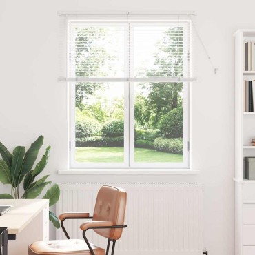 vidaXL Βενετσιάνικη Σκίαση Λευκό 130 x 120 εκ 25 χιλ. Αλουμίνιο