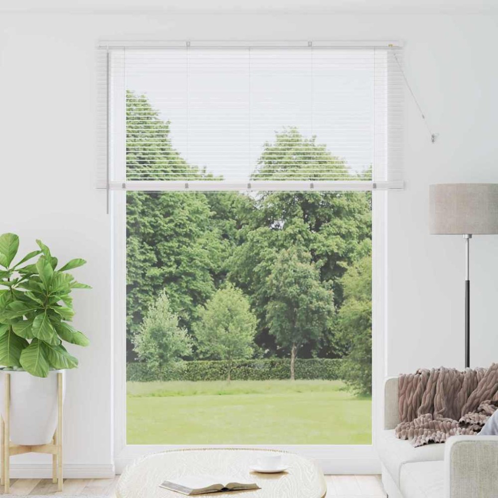 vidaXL Βενετσιάνικη Σκίαση Λευκό 220 x 160 εκ 25 χιλ. Αλουμίνιο