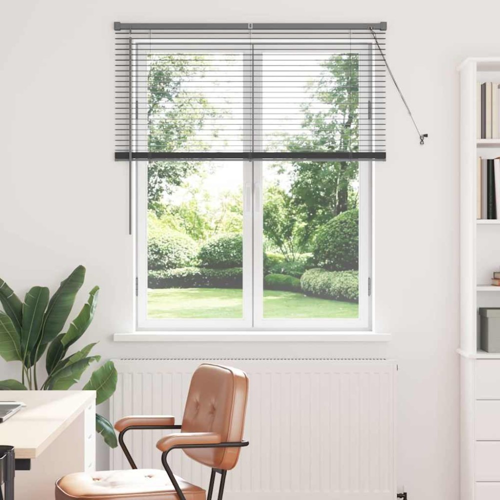 vidaXL Βενετσιάνικη Σκίαση Σκούρο Γκρι 130 x 120 εκ 25 χιλ. Αλουμίνιο