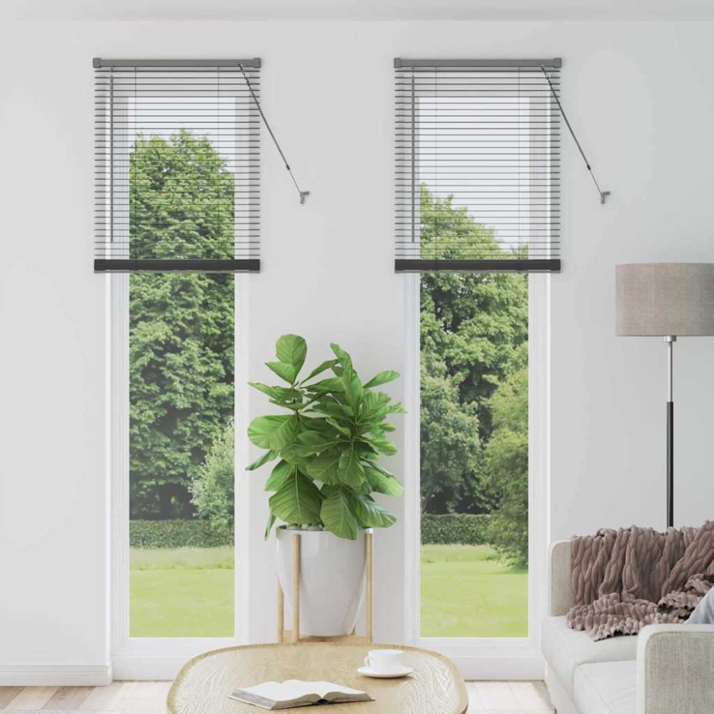 vidaXL Βενετσιάνικη Σκίαση Σκούρο Γκρι 220 x 55 εκ 25 χιλ. Αλουμίνιο