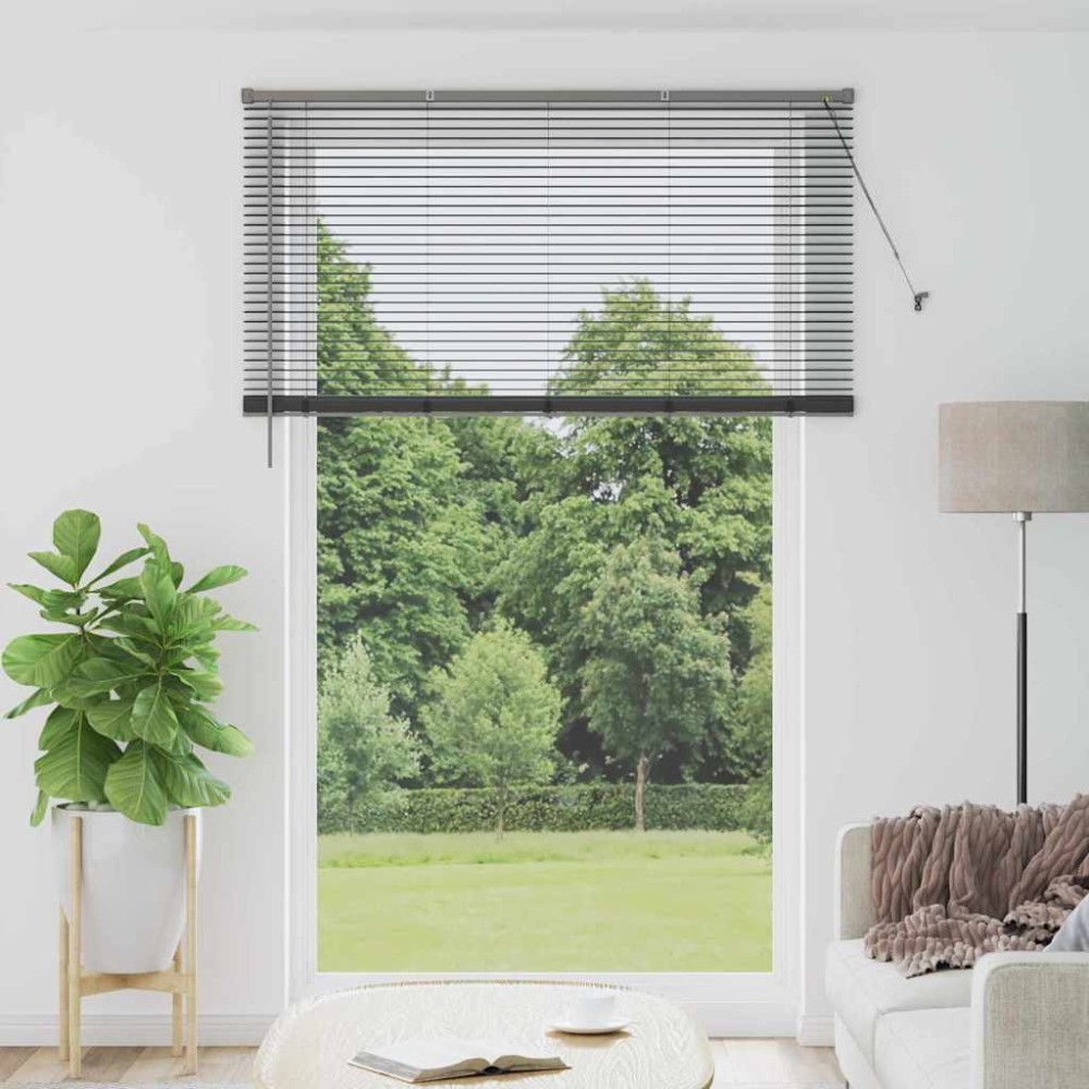 vidaXL Βενετσιάνικη Σκίαση Σκούρο Γκρι 220 x 140 cm 25 χιλ. Αλουμίνιο