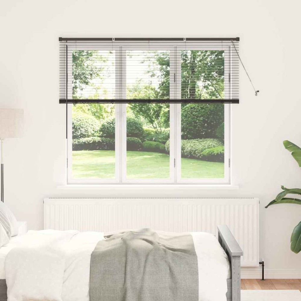 vidaXL Βενετσιάνικη Σκίαση Μαύρο 130 x 160 εκ 25 χιλ. Αλουμίνιο