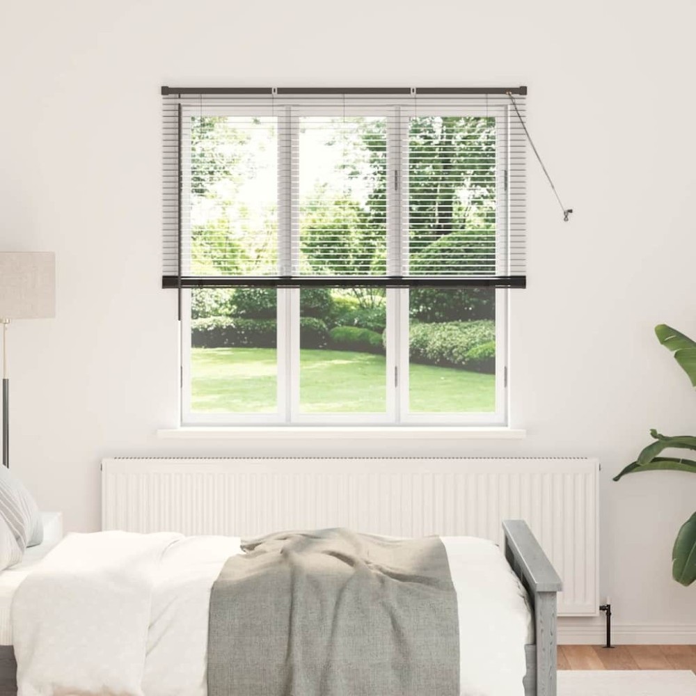 vidaXL Βενετσιάνικη Σκίαση Μαύρο 175 x 150 εκ 25 χιλ. Αλουμίνιο