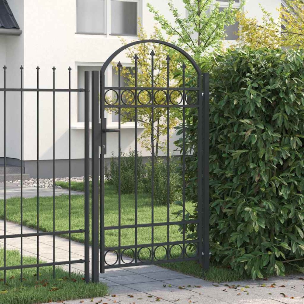 vidaXL Πύλη Φράχτη ASSEN 100 x 175 cm Γκρι Κλειδώσιμο