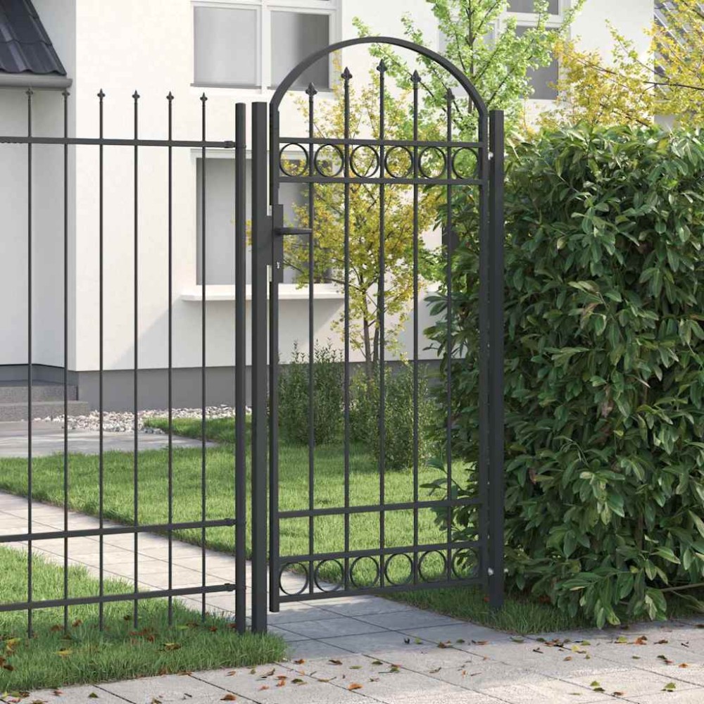 vidaXL Πύλη Φράχτη ASSEN 100 x 195 cm Γκρι Κλειδώσιμο