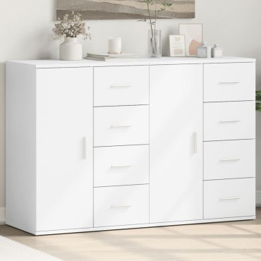 vidaXL Βοηθητικό Ντουλάπι 2 τεμ. Λευκός 59x39x80cm Επεξεργ. Ξύλο