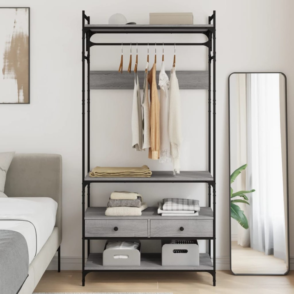vidaXL Ντουλάπα με Συρτάρια Γκρι Sonoma 89x39x184,5cm Επεξεργ. Ξύλο 1 τεμ. vidaXL Ντουλάπα με Συρτάρια Γκρι Sonoma 89x39x184,5cm Επεξεργ. Ξύλο 1 τεμ.
