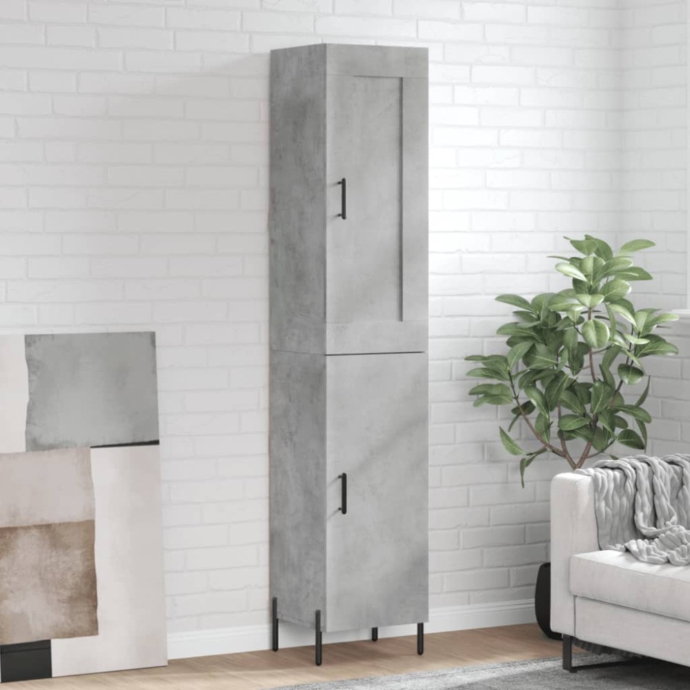 vidaXL Ντουλάπι Γκρι Σκυροδέματος 34,5x34x180cm Επεξεργασμένο Ξύλο 1 τεμ.