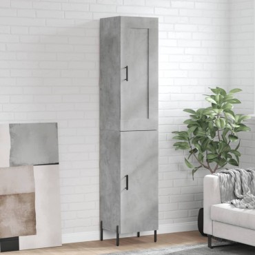 vidaXL Ντουλάπι Γκρι Σκυροδέματος 34,5x34x180cm Επεξεργασμένο Ξύλο 1 τεμ.