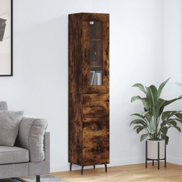 vidaXL Ντουλάπι Καπνιστή δρυς 34,5x34x180cm από Επεξεργασμένο Ξύλο 1 τεμ.