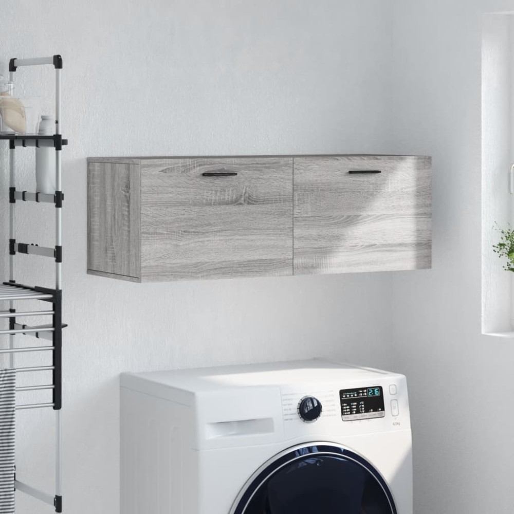 vidaXL Ντουλάπι Τοίχου Γκρι Sonoma 100x36,5x35cm Επεξεργασμένο Ξύλο 1 τεμ.