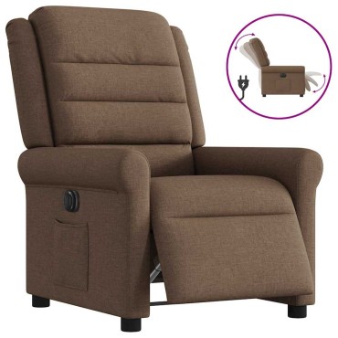 vidaXL Πολυθρόνα Ανακλινόμενη Ηλεκτρική Καφέ Υφασμάτινη 50x59cm 1 τεμ.