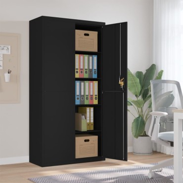 vidaXL Αρχειοθήκη Μαύρη 90x40x180cm Ατσάλινη 1 τεμ.