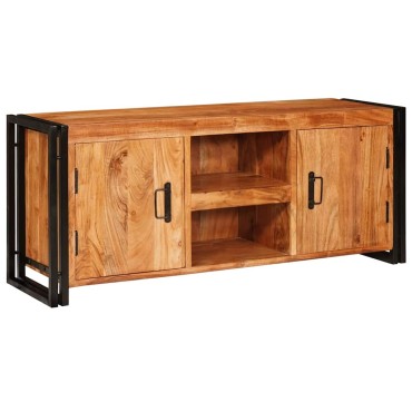 vidaXL Ντουλάπι TV με ράφι Καφέ 120x33x50cm Μασίφ ξύλο ακακίας 1 τεμ.