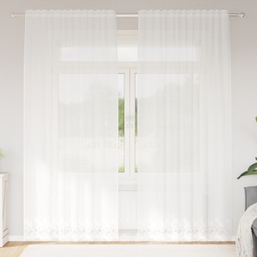 vidaXL Κουρτίνα Δαντέλας Λευκό 200x150cm Πολυεστέρας