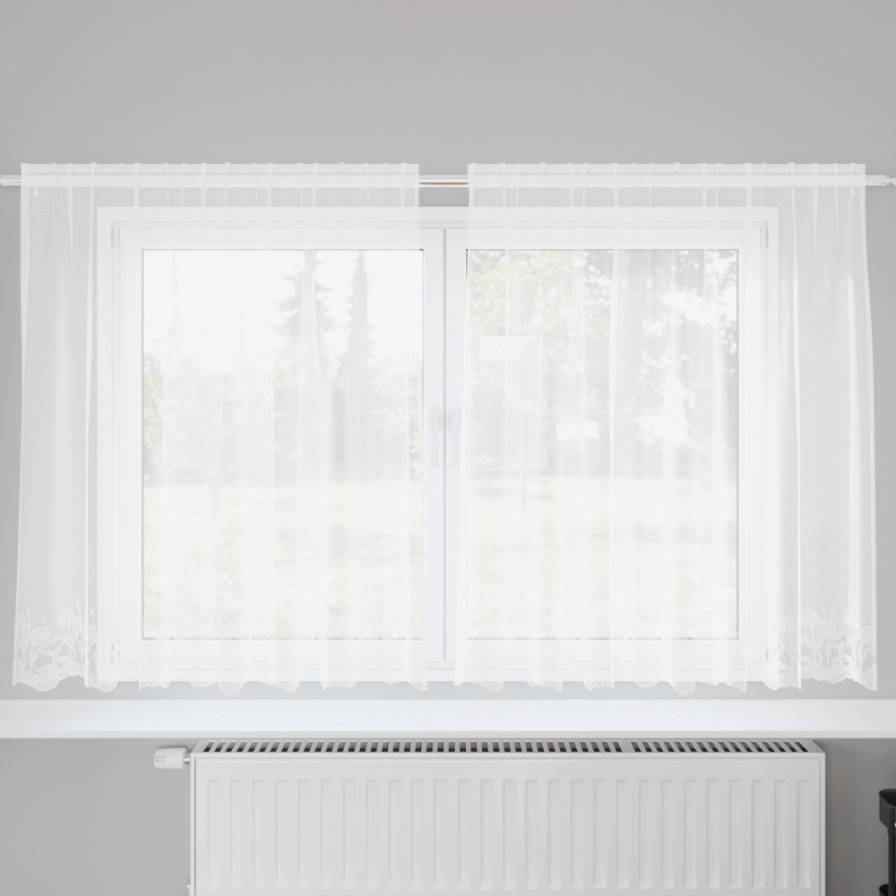 vidaXL Κουρτίνα Δαντέλας Λευκό 180x200cm Πολυεστέρας