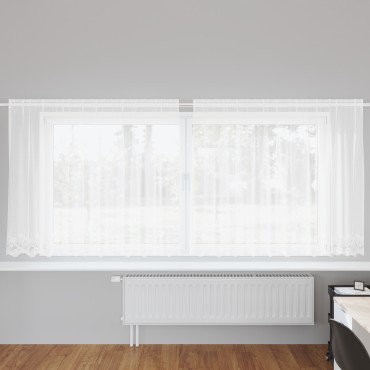 vidaXL Κουρτίνα Δαντέλας με κουρτίνες Λευκό 140x300cm Πολυεστέρας