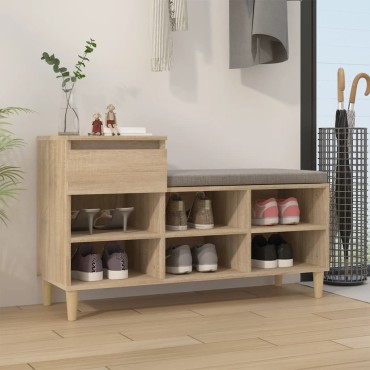 vidaXL Παπουτσοθήκη Sonoma Δρυς 102x36x60cm από Επεξεργασμένο Ξύλο