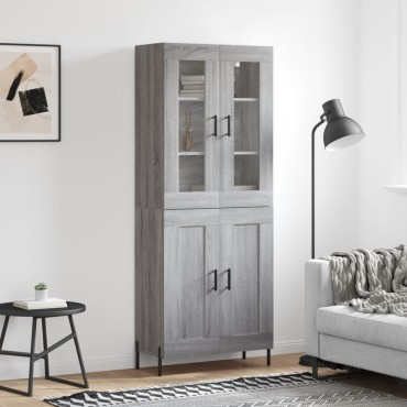 vidaXL Ντουλάπι Γκρι Sonoma 69,5x34x180cm Επεξεργασμένο Ξύλο 1 τεμ.
