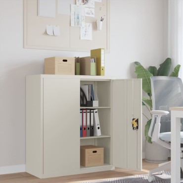 vidaXL Αρχειοθήκη Λευκή 90x40x105cm από Ατσάλι 1 τεμ.