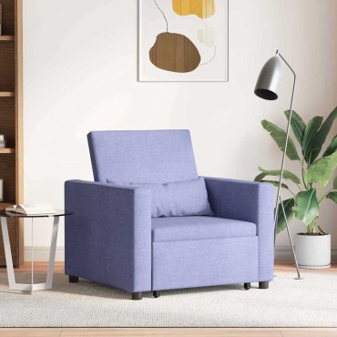 vidaXL Καναπές Κρεβάτι Μονό Μπλε τζιν 90x165x87cm ύφασμα 1 τεμ.