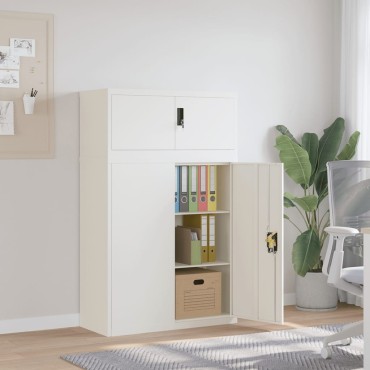 vidaXL Αρχειοθήκη Λευκή 90x40x145cm από Ατσάλι 2 τεμ.