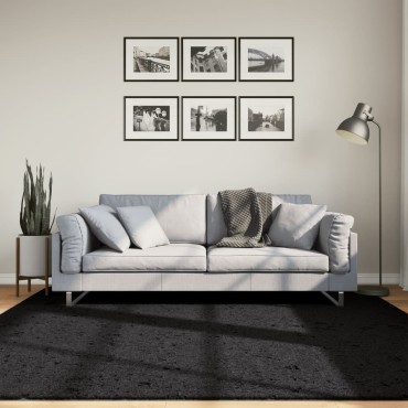 vidaXL Χαλί OVIEDO με Κοντό Πέλος Μαύρο 200x200cm