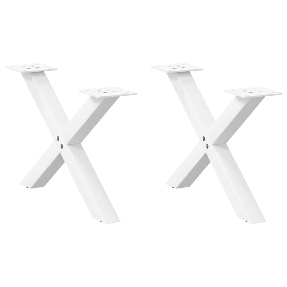 vidaXL Πόδια Τραπεζιού Σαλονιού σε Σχήμα Χ, 2 τεμ. Λευκά 60x(30-31)cm Ατσάλι vidaXL Πόδια Τραπεζιού Σαλονιού σε Σχήμα Χ, 2 τεμ. Λευκά 60x(30-31)cm Ατσάλι