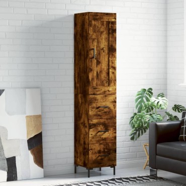 vidaXL Ντουλάπι Καπνιστή δρυς 34,5x34x180cm από Επεξεργασμένο Ξύλο 1 τεμ.