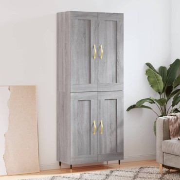 vidaXL Ντουλάπι Γκρι Sonoma 69,5x34x180cm Επεξεργασμένο Ξύλο 1 τεμ.