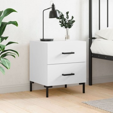 vidaXL Κομοδίνο Λευκό 40x35x47,5cm από Επεξεργασμένο Ξύλο 1 τεμ.